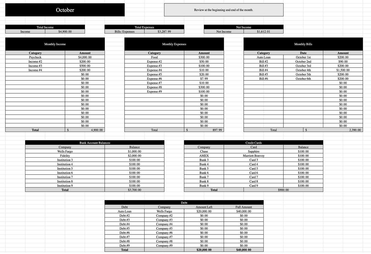 Professional Finance Dashboard